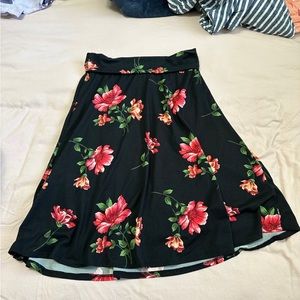 Colette Black Aline Floral Skirt